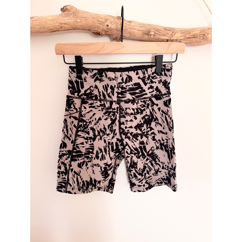 Calvin‎ Klein Performance Womens Pink Black Abstract Print Bike Shorts Small